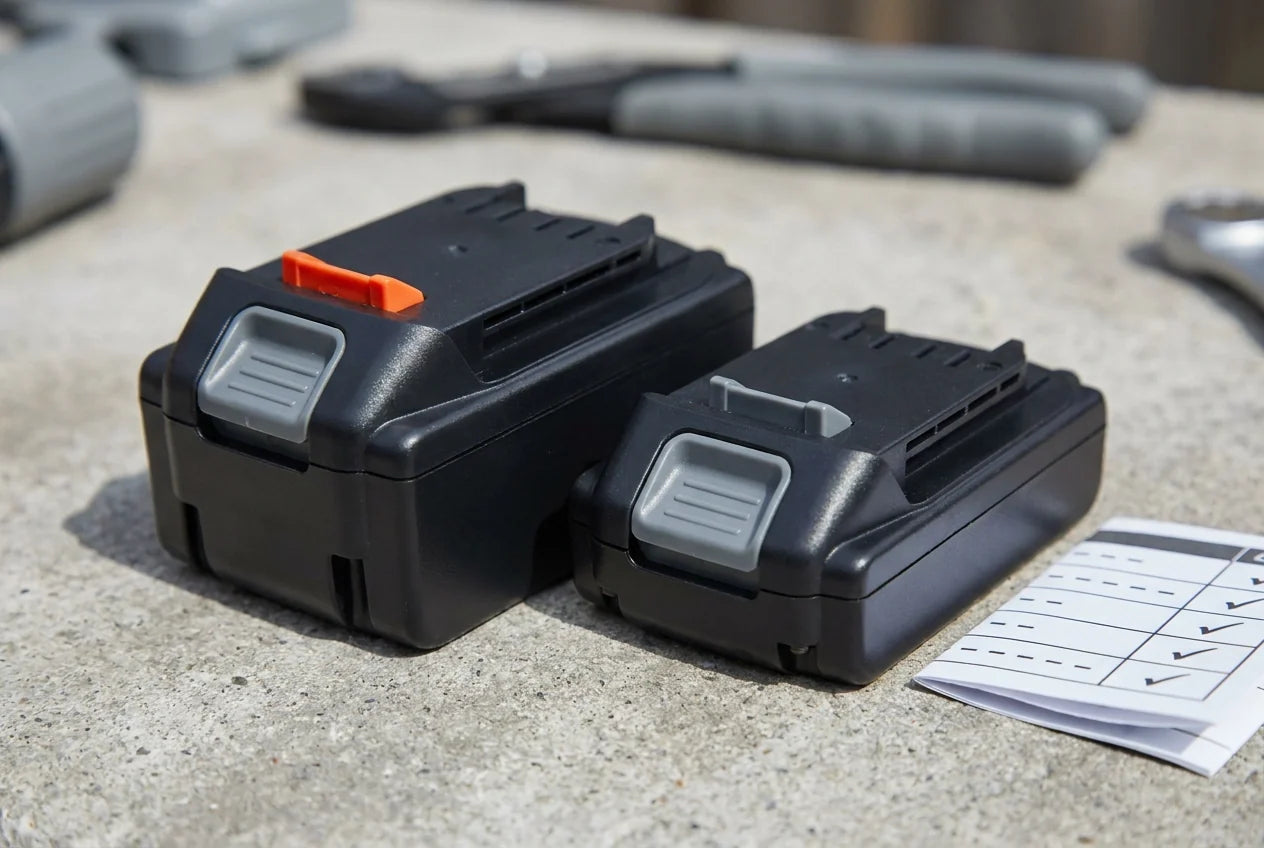 Professional header image for comparison analysis: 12V oder 24V Akku: Welche Spannung braucht Ihr Kind wirkl...