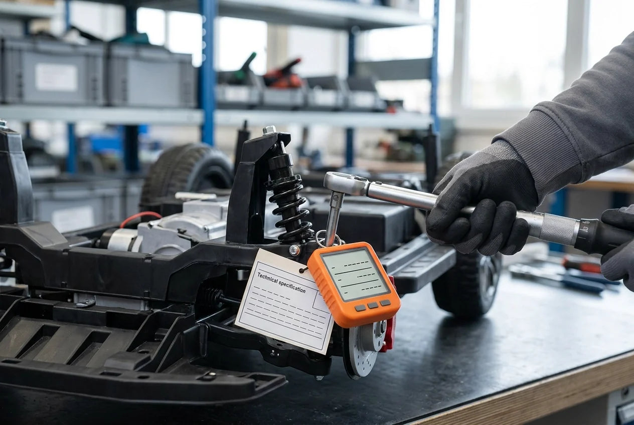 Professional header image for educational tutorial: Gewichtsgrenzen bei Kinder-Elektroautos: Was Eltern vor d...