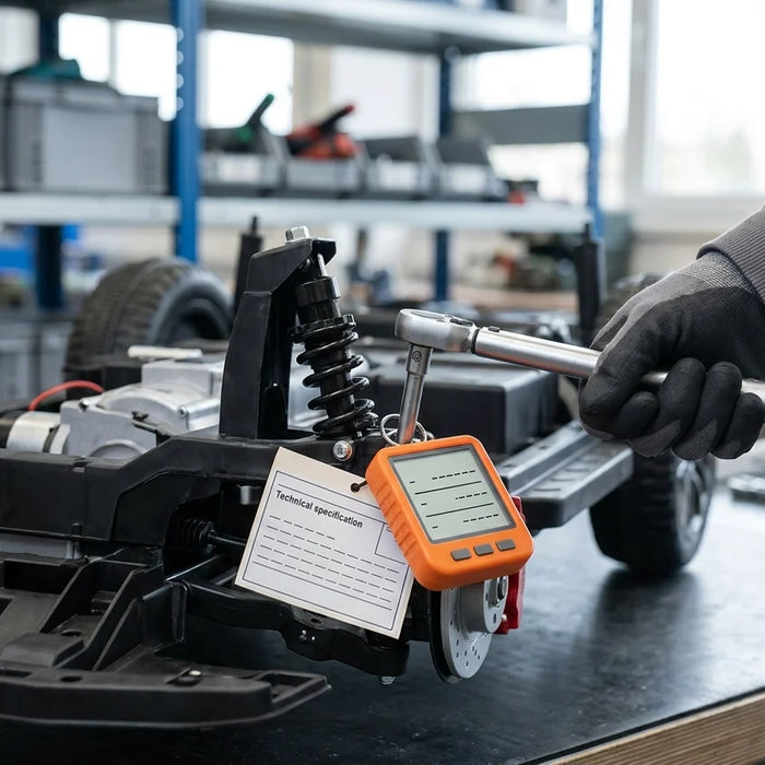 Professional header image for educational tutorial: Gewichtsgrenzen bei Kinder-Elektroautos: Was Eltern vor d...