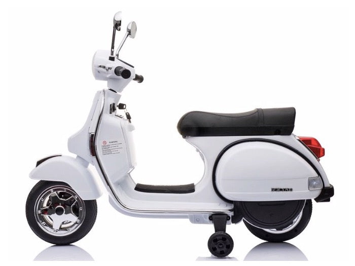 Kinder-Elektroroller Vespa PX150 Lizenziert 12V 7AH - EVA Reifen - Ledersitz